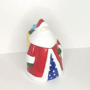 Santa Cookie Jar Old World 11 x 7" Tiny Scratch (Photos)
